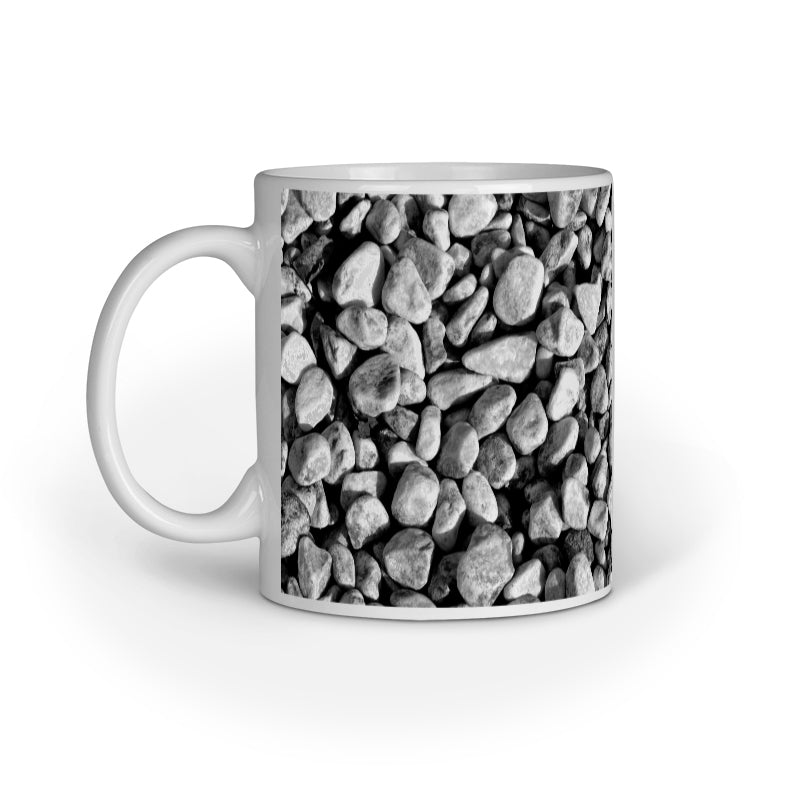 Abstract Black Rocks Design Printed Mug: Nature's Elegance