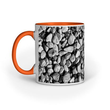 Abstract Black Rocks Design Printed Mug: Nature's Elegance