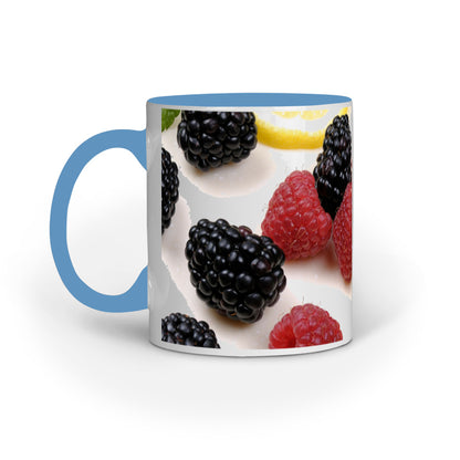 Vibrant Berries and Lemons Design Printed Mug: Refreshing Abstract Charm