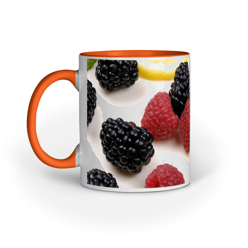 Vibrant Berries and Lemons Design Printed Mug: Refreshing Abstract Charm