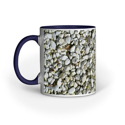 Elegant Black Rocks Abstract Design Printed Mug: Minimalist Charm