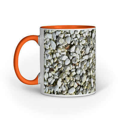Elegant Black Rocks Abstract Design Printed Mug: Minimalist Charm