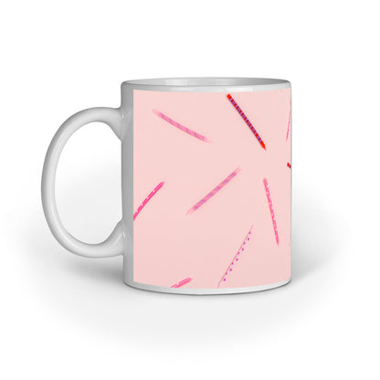 Vibrant Pink Pens Abstract Design Printed Mug: Creative Inspiration