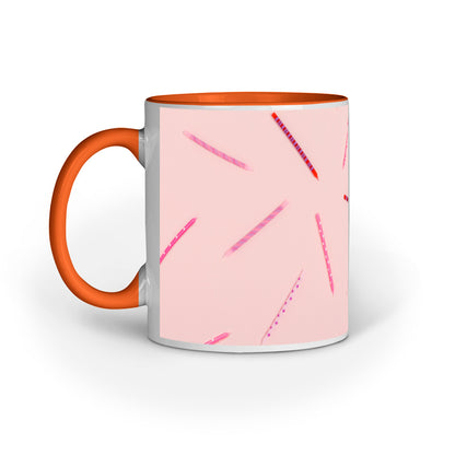 Vibrant Pink Pens Abstract Design Printed Mug: Creative Inspiration