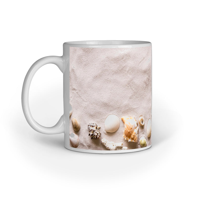 Serene Sea Beach Design Printed Mug: Coastal Bliss