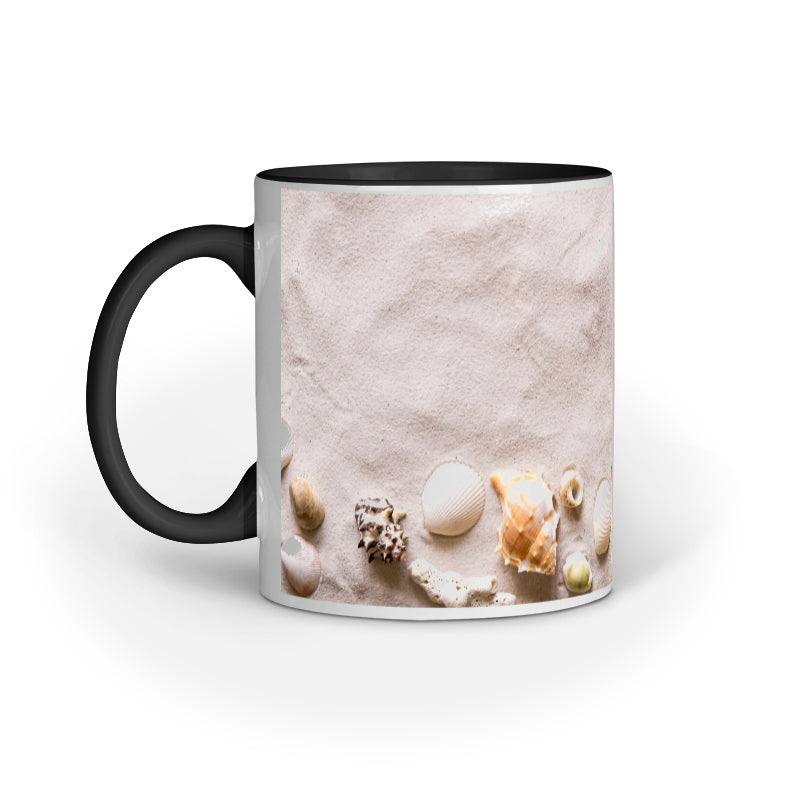 Serene Sea Beach Design Printed Mug: Coastal Bliss