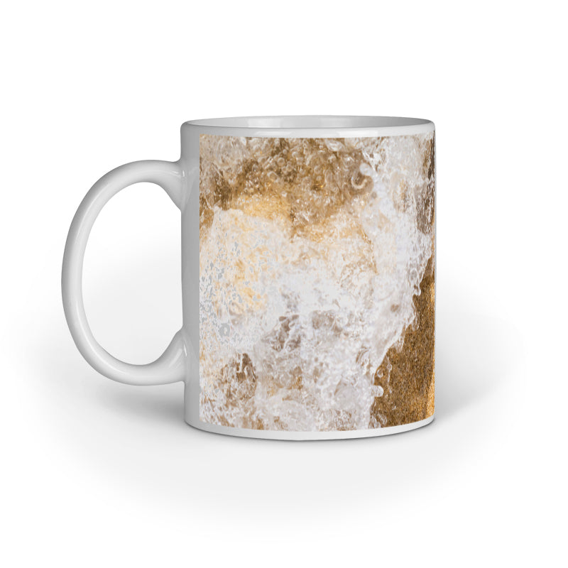 Tranquil Sea Beach Waves Design Printed Mug: Coastal Escape