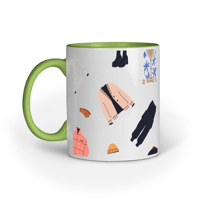 Fashionista's Delight Mug: Stylish Clothes Collection Design