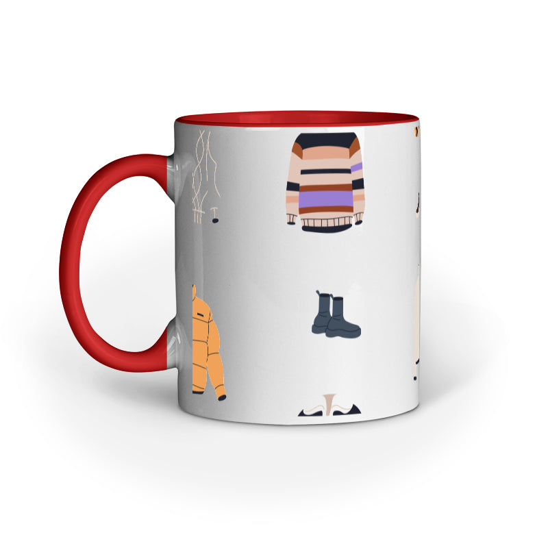 Winter Chic Mug: Fashionable Cold-Weather Clothes Design
