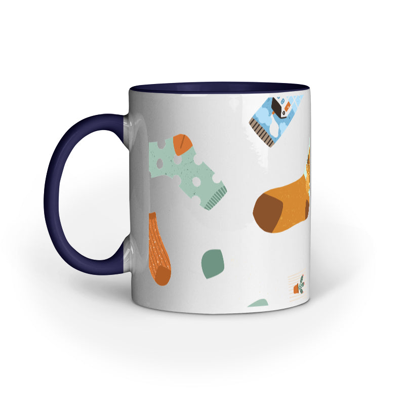 Vibrant Socks Mug: Multicolored Socks Design