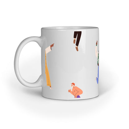 Dynamic Dance Mug: Energetic Dancing People Design