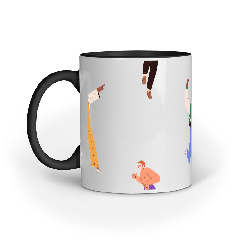 Dynamic Dance Mug: Energetic Dancing People Design