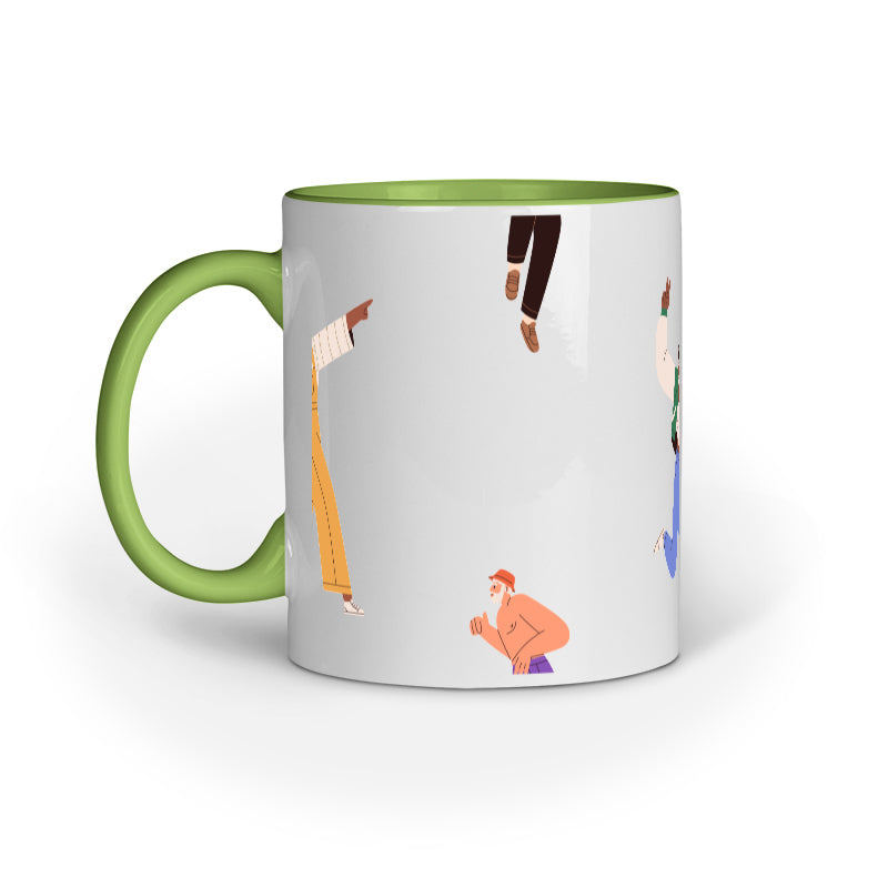 Dynamic Dance Mug: Energetic Dancing People Design