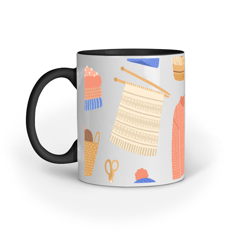 Knitting and Style: Fashionable Designs on Printed Mugs