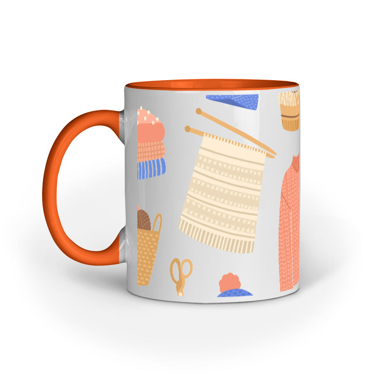 Knitting and Style: Fashionable Designs on Printed Mugs
