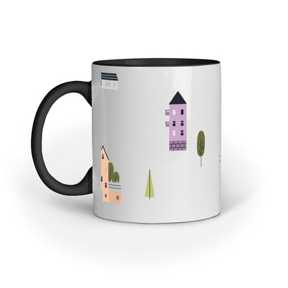 Scenic Houses and Trees Mug: Nature's Tranquility in Your Hands