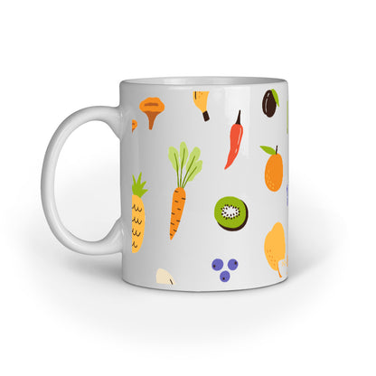 Farm to Table Mug: Vibrant Vegetables, Fresh Fish, and Cheesy Delights