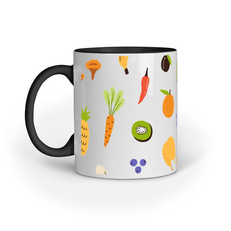 Farm to Table Mug: Vibrant Vegetables, Fresh Fish, and Cheesy Delights