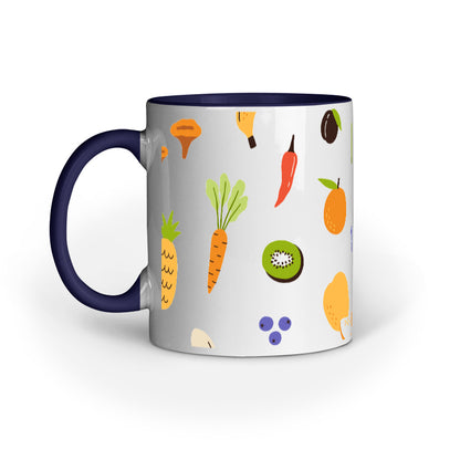 Farm to Table Mug: Vibrant Vegetables, Fresh Fish, and Cheesy Delights