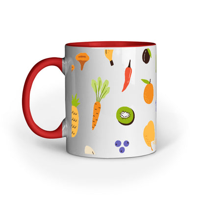 Farm to Table Mug: Vibrant Vegetables, Fresh Fish, and Cheesy Delights