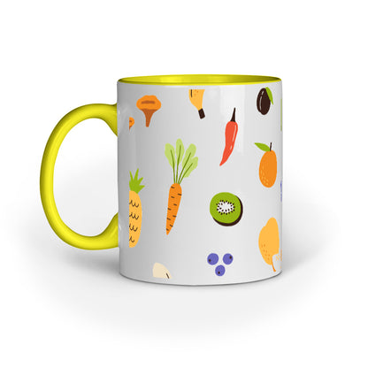 Farm to Table Mug: Vibrant Vegetables, Fresh Fish, and Cheesy Delights