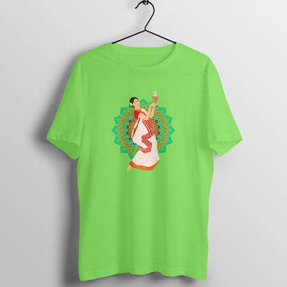 Traditional Durga Puja Dance Men's Printed T-Shirt - Festive Elegance