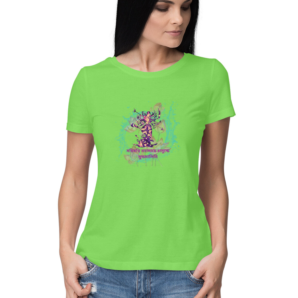 Durga Goddess Women's Empowerment Printed T-Shirt - Ignite Your Fire