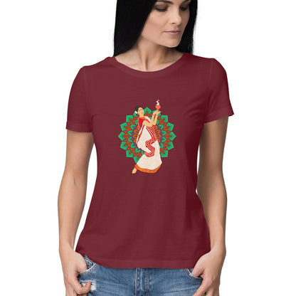 Traditional Dance Durga Puja Women's Printed T-Shirt - Festival Vibes