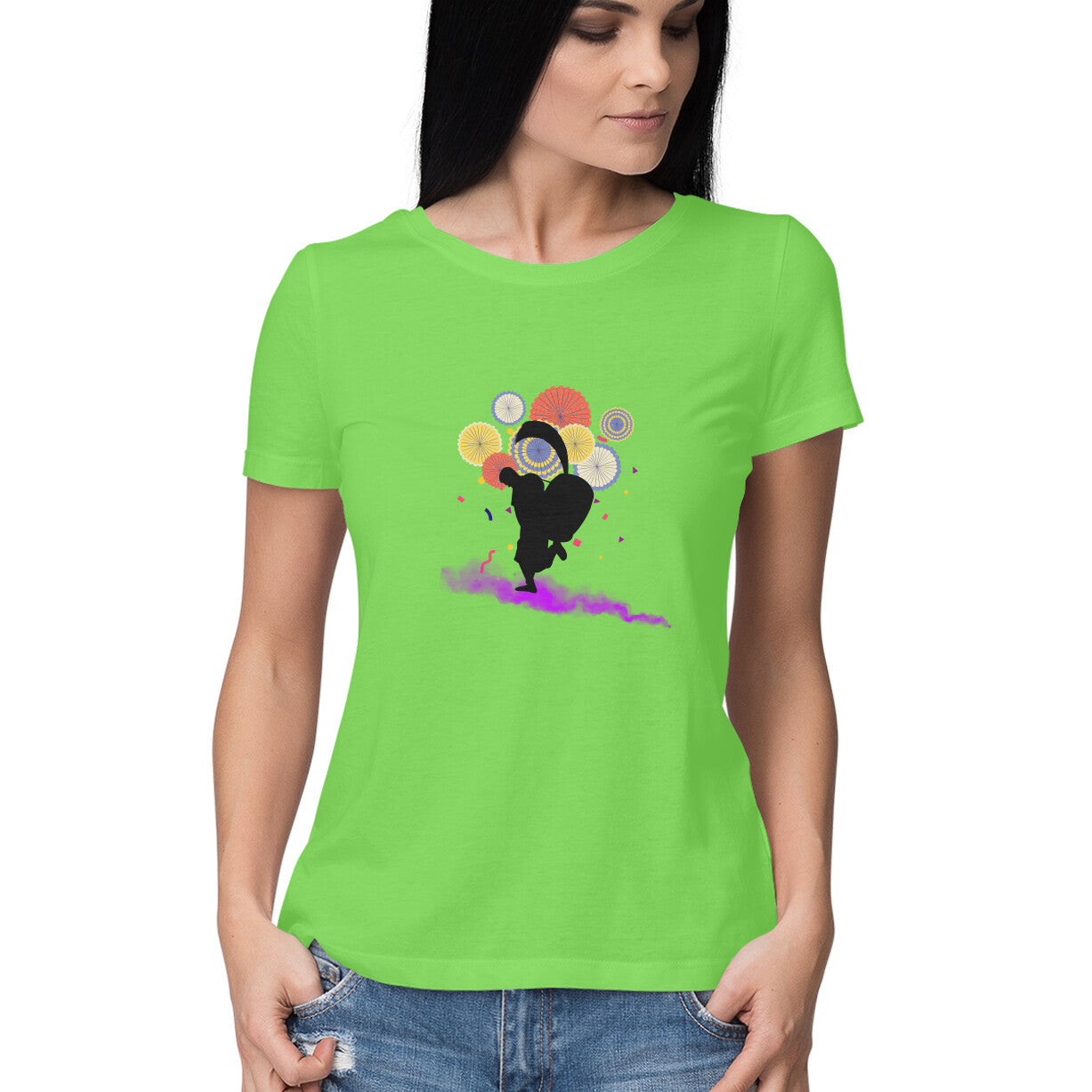 Dhaki Dance Women's T-Shirt - Embrace the Spirit of Durga Puja