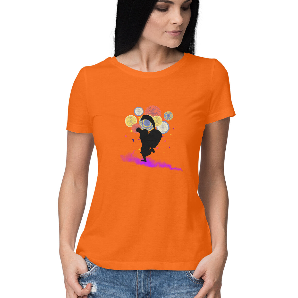 Dhaki Dance Women's T-Shirt - Embrace the Spirit of Durga Puja