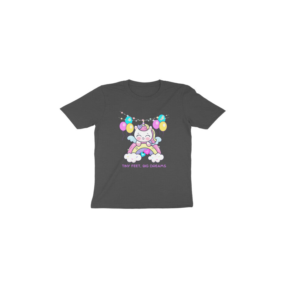 Rainbow Unicorn Toddler T-Shirt: Tiny Feet, Big Dreams