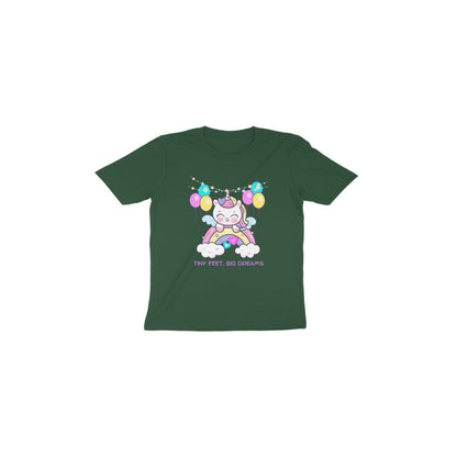 Rainbow Unicorn Toddler T-Shirt: Tiny Feet, Big Dreams