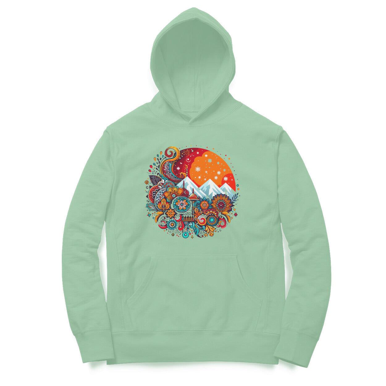 Northern Lights Unisex Printed Hoodie - Mountain Magic