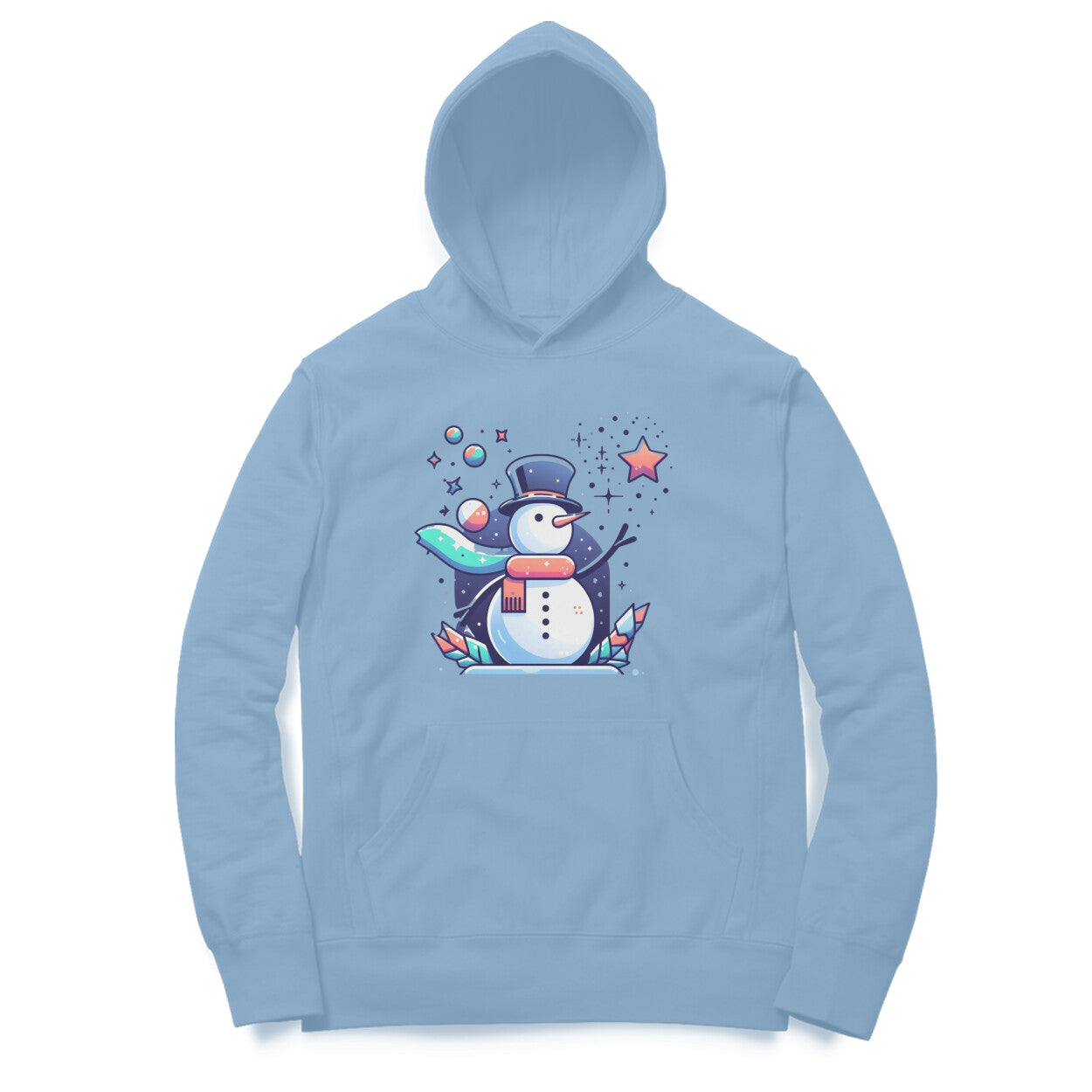 Festive Frost Unisex Printed Hoodie - Dapper Snowman Edition