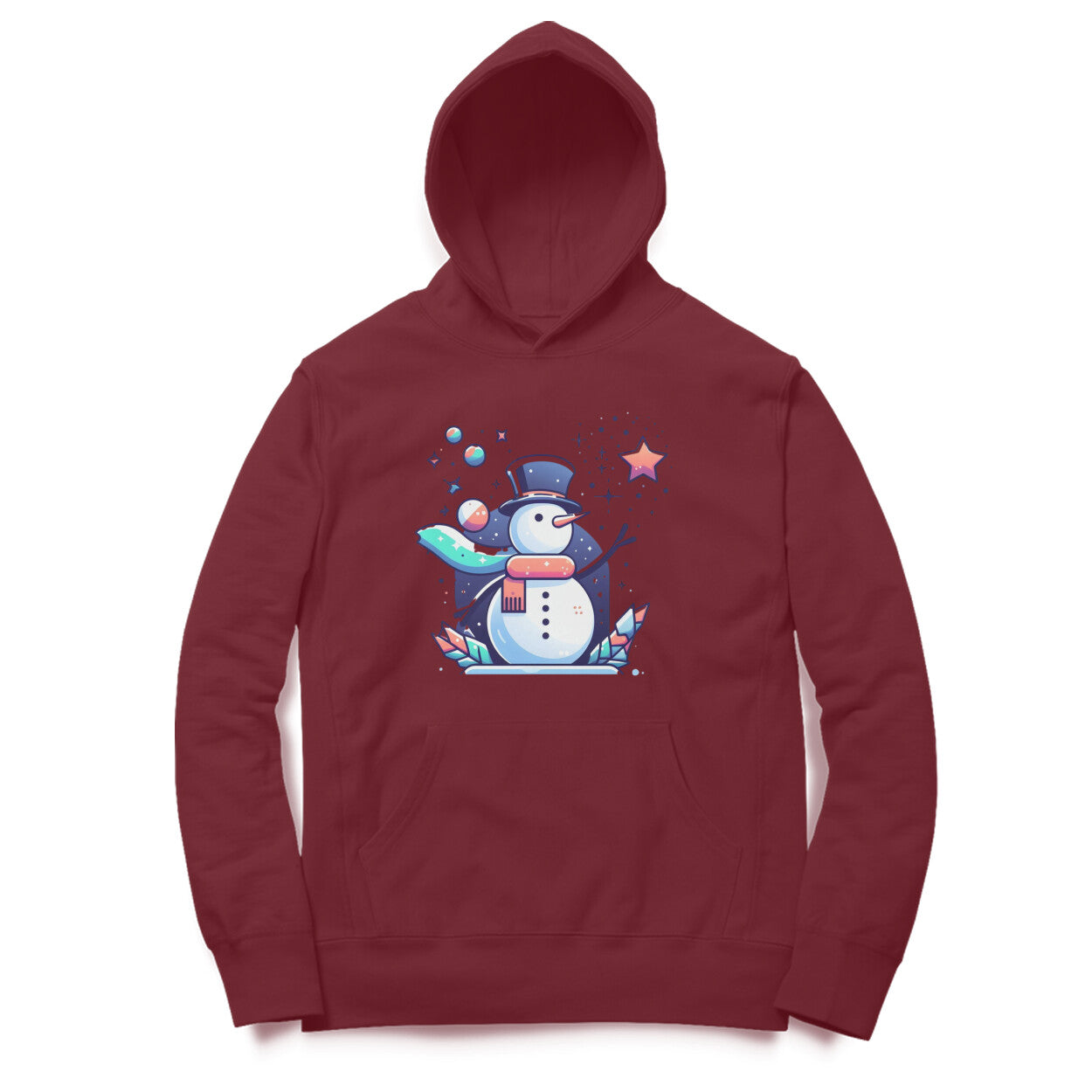 Festive Frost Unisex Printed Hoodie - Dapper Snowman Edition