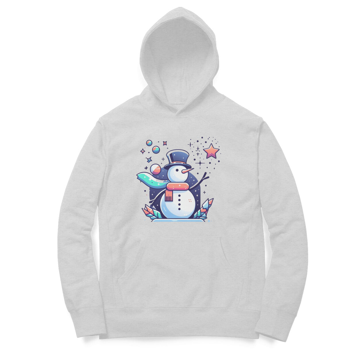 Festive Frost Unisex Printed Hoodie - Dapper Snowman Edition