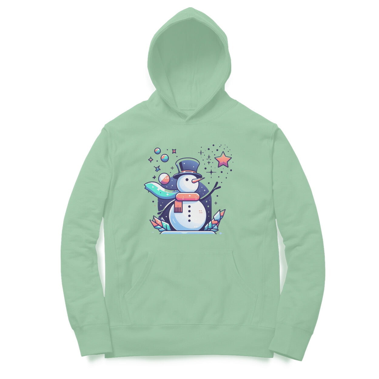 Festive Frost Unisex Printed Hoodie - Dapper Snowman Edition