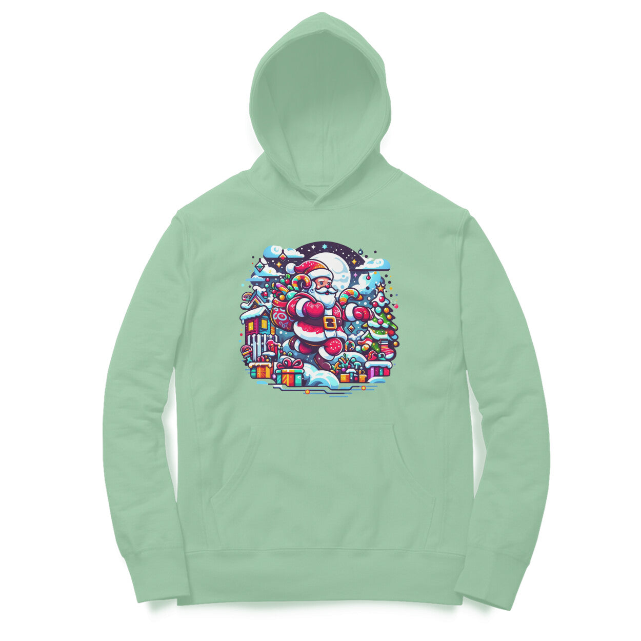 Santa's Workshop Unisex Printed Hoodie - Gift Sorting Edition