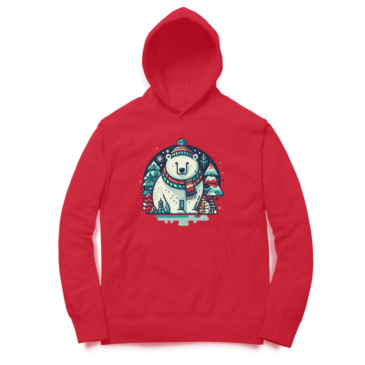 Festive Polar Bliss Unisex Hoodie - Winter Wonderland Edition