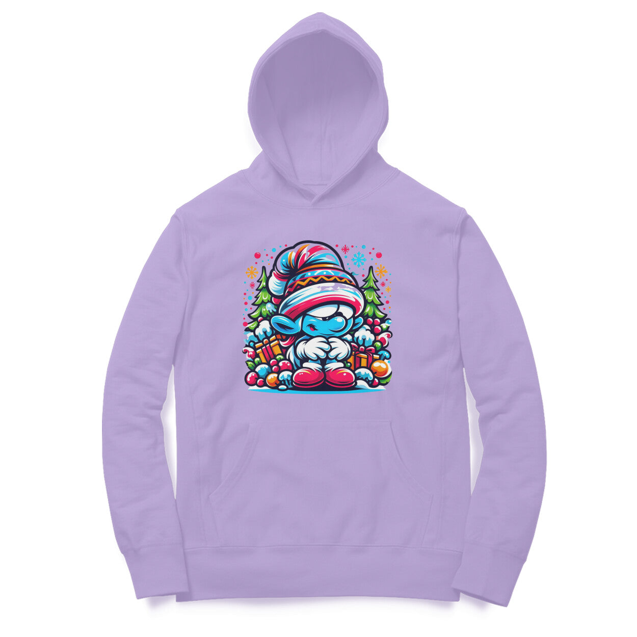 Christmas Smurf Unisex Printed Hoodie - Festive Whimsy Collection