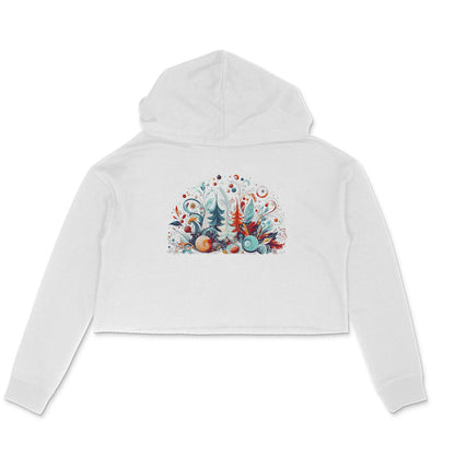 Festive Elegance: Women's Christmas Decoration Printed Crop Hoody