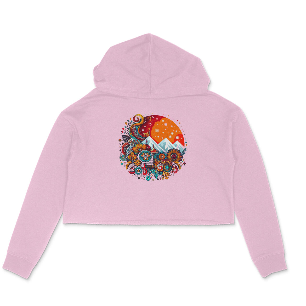 Aurora Dreams: Women's Printed Northern Lights Crop Hoody