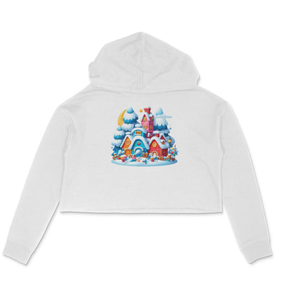 Snowy Smurf Haven: Women's Printed Crop Hoody