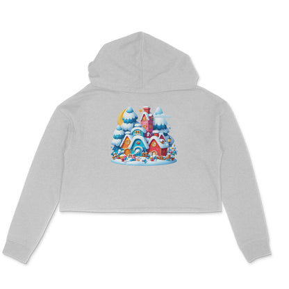 Snowy Smurf Haven: Women's Printed Crop Hoody