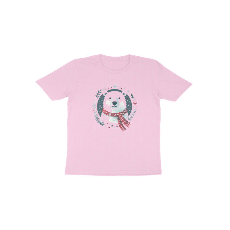 Joyful Cubs: Christmas-Ready Polar Bear Toddler Round Neck T-Shirt
