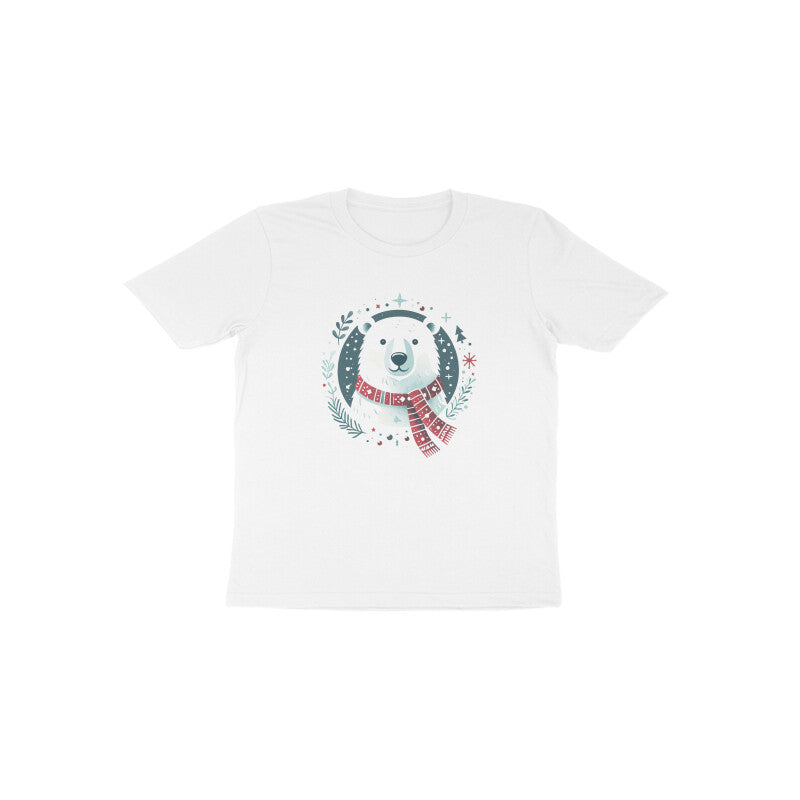 Joyful Cubs: Christmas-Ready Polar Bear Toddler Round Neck T-Shirt