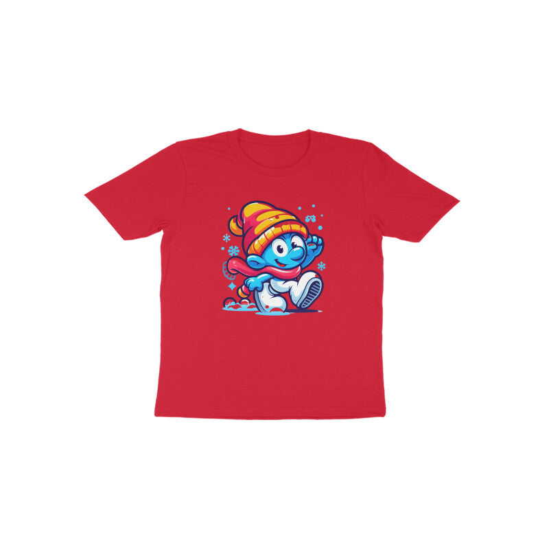 Charming Smurf: Toddler's Christmas Mode Round Neck T-Shirt