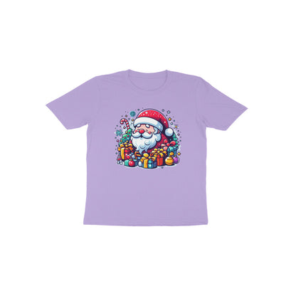 Festive Cheer: Toddler's Santa Claus & Gifts Round Neck T-Shirt