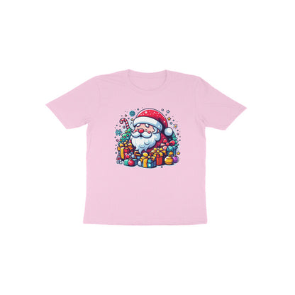 Festive Cheer: Toddler's Santa Claus & Gifts Round Neck T-Shirt