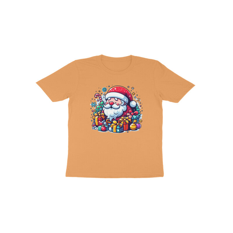 Festive Cheer: Toddler's Santa Claus & Gifts Round Neck T-Shirt